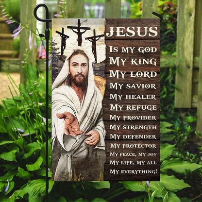 Jesus Is My God Flag, Christian's Flag, Garden Decor, Garden Flag Stand, Christian Flag, Scripture Flag, Garden Banner