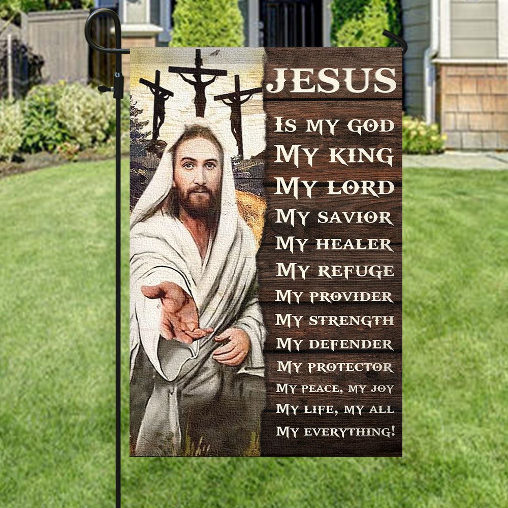Jesus Is My God Flag, Christian's Flag, Garden Decor, Garden Flag Stand, Christian Flag, Scripture Flag, Garden Banner