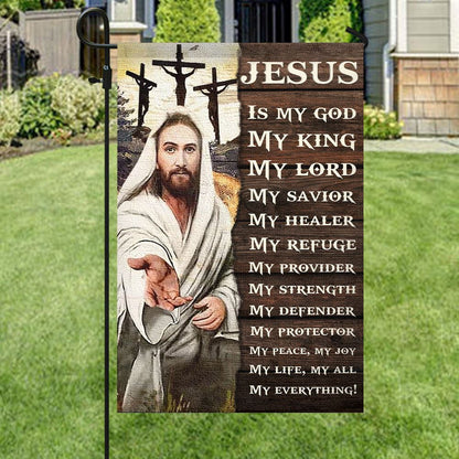 Jesus Is My God Flag, Christian's Flag, Garden Decor, Garden Flag Stand, Christian Flag, Scripture Flag, Garden Banner