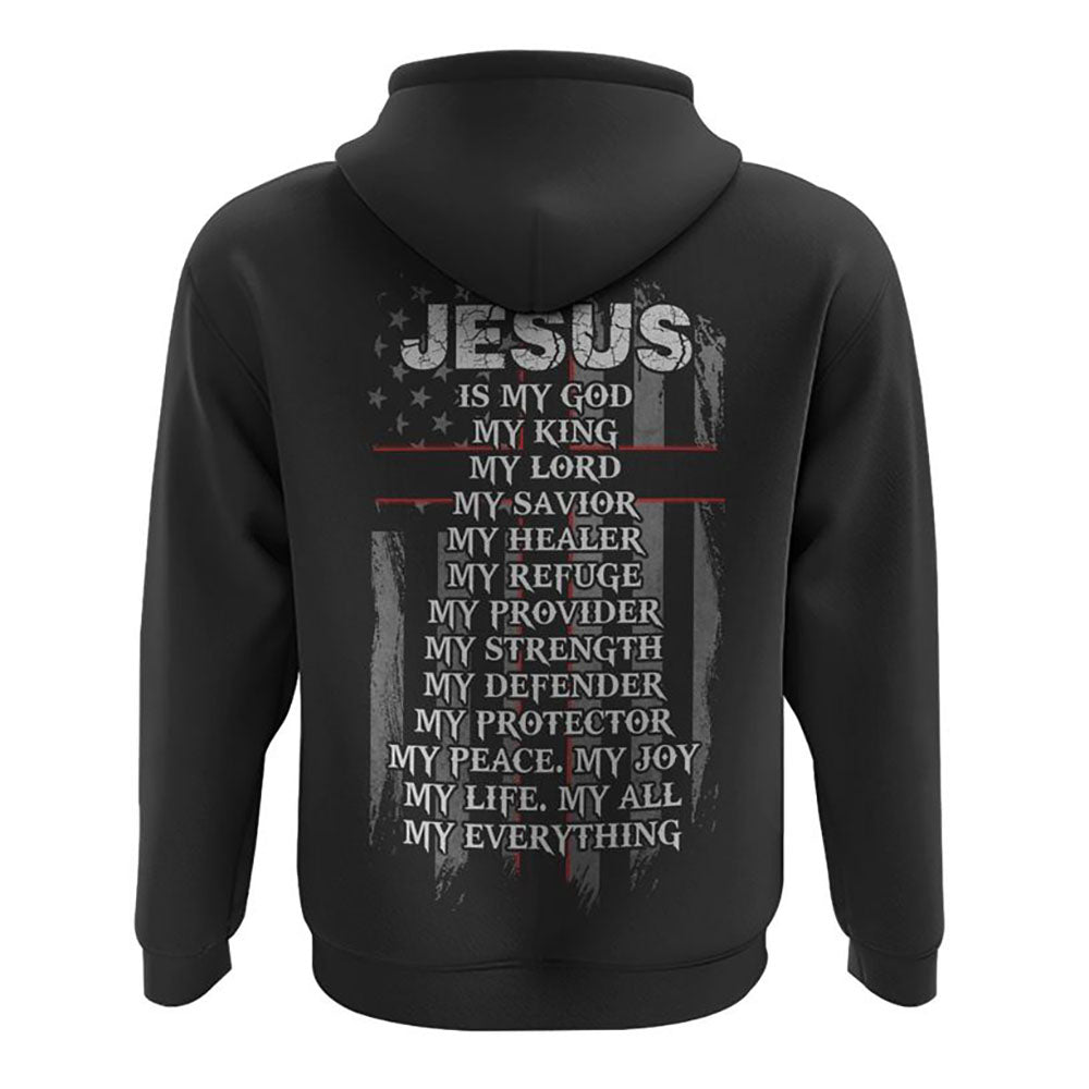 Jesus Is My God Flag Cross New All Over Print 3D Hoodie, Christian Hoodie, Christian Sweatshirt, Bible Verse Shirt