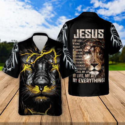 Jesus Is My God My Everything Religious Hawaiian Shirt For Men, Christian Hawaiian Shirt, Gift For Christian