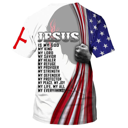 Jesus Is My God My King My Lord My Savior All Over Print 3D T Shirt For Men And Women, Christian T-Shirt, Faith Shirt