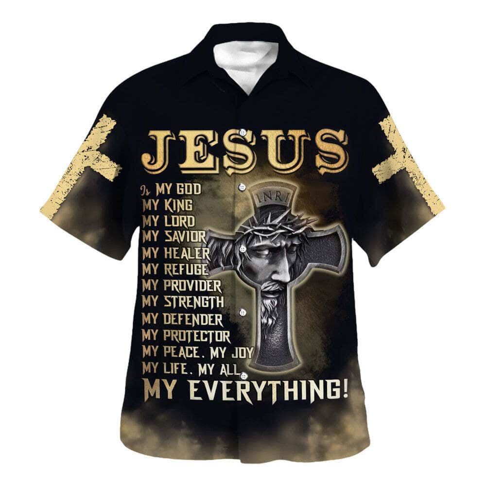 Jesus Is My God My King My Lord My Savior Hawaiian Shirt For Men, Christian Hawaiian Shirt, Gift For Christian