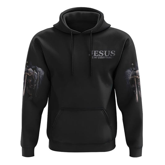 Jesus Is My God My King My Lord Warrior All Over Print 3D Hoodie, Christian Hoodie, Christian Sweatshirt, Bible Verse Shirt