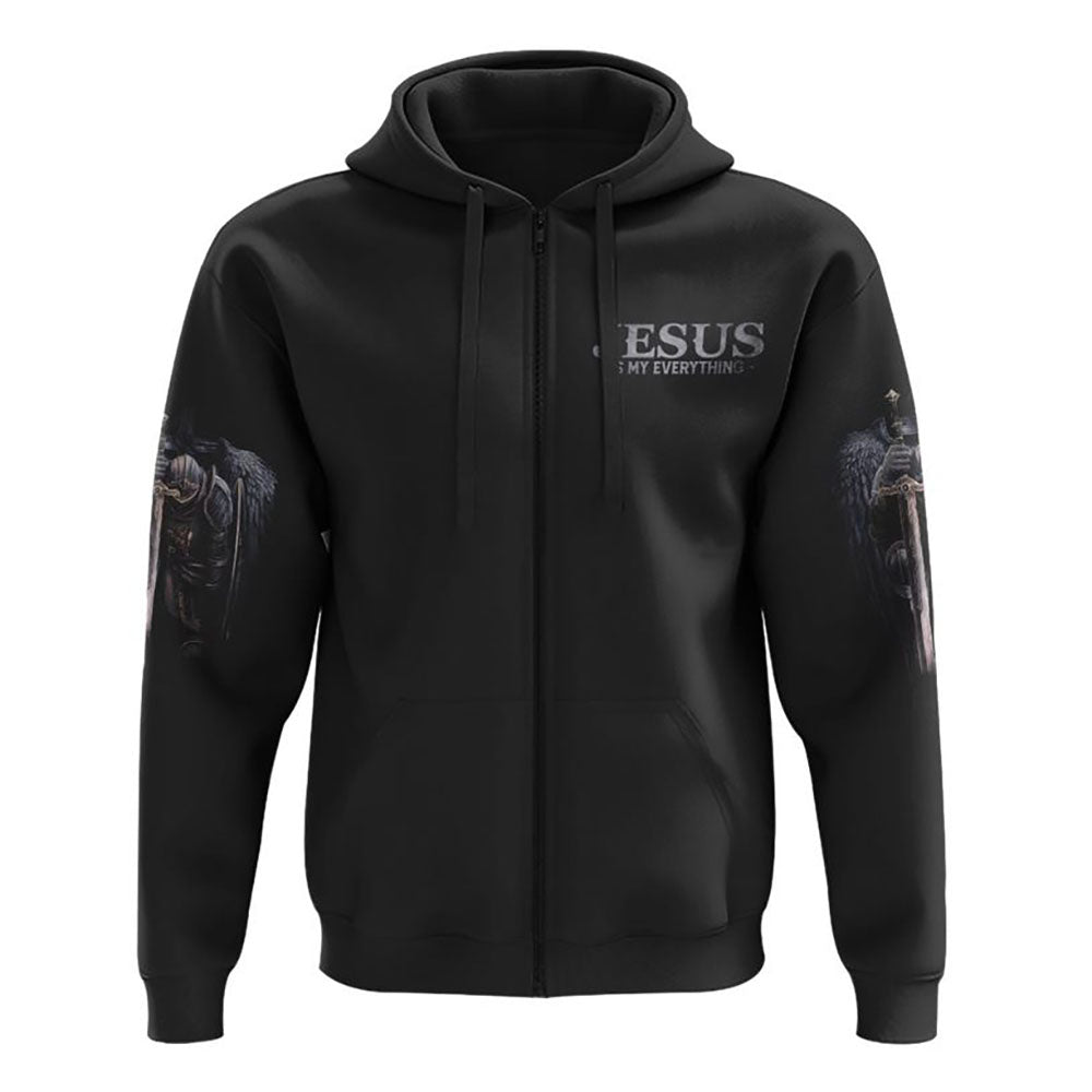 Jesus Is My God My King My Lord Warrior All Over Print 3D Hoodie, Christian Hoodie, Christian Sweatshirt, Bible Verse Shirt