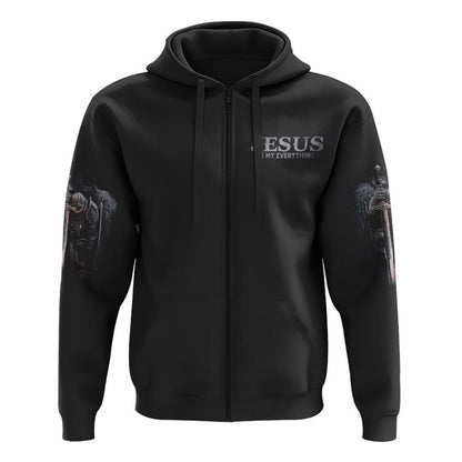 Jesus Is My God My King My Lord Warrior All Over Print 3D Hoodie, Christian Hoodie, Christian Sweatshirt, Bible Verse Shirt