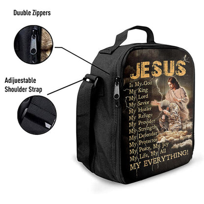 Jesus Is My God Soldier Thunder Lunch Bag, Christian Lunch Box For School, Picnic