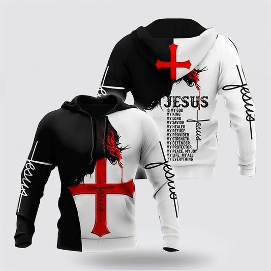 Jesus Is My Life 3D Hoodies For Women Men, God 3D Printed Hoodie, Christian Apparel Hoodies
