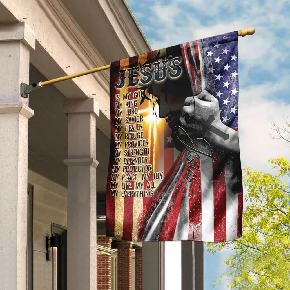 Jesus Is My Life House Flag, Christian Flag, Christian Flag, Scripture Flag, Garden Banner