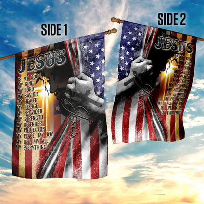 Jesus Is My Life House Flag, Christian Flag, Christian Flag, Scripture Flag, Garden Banner