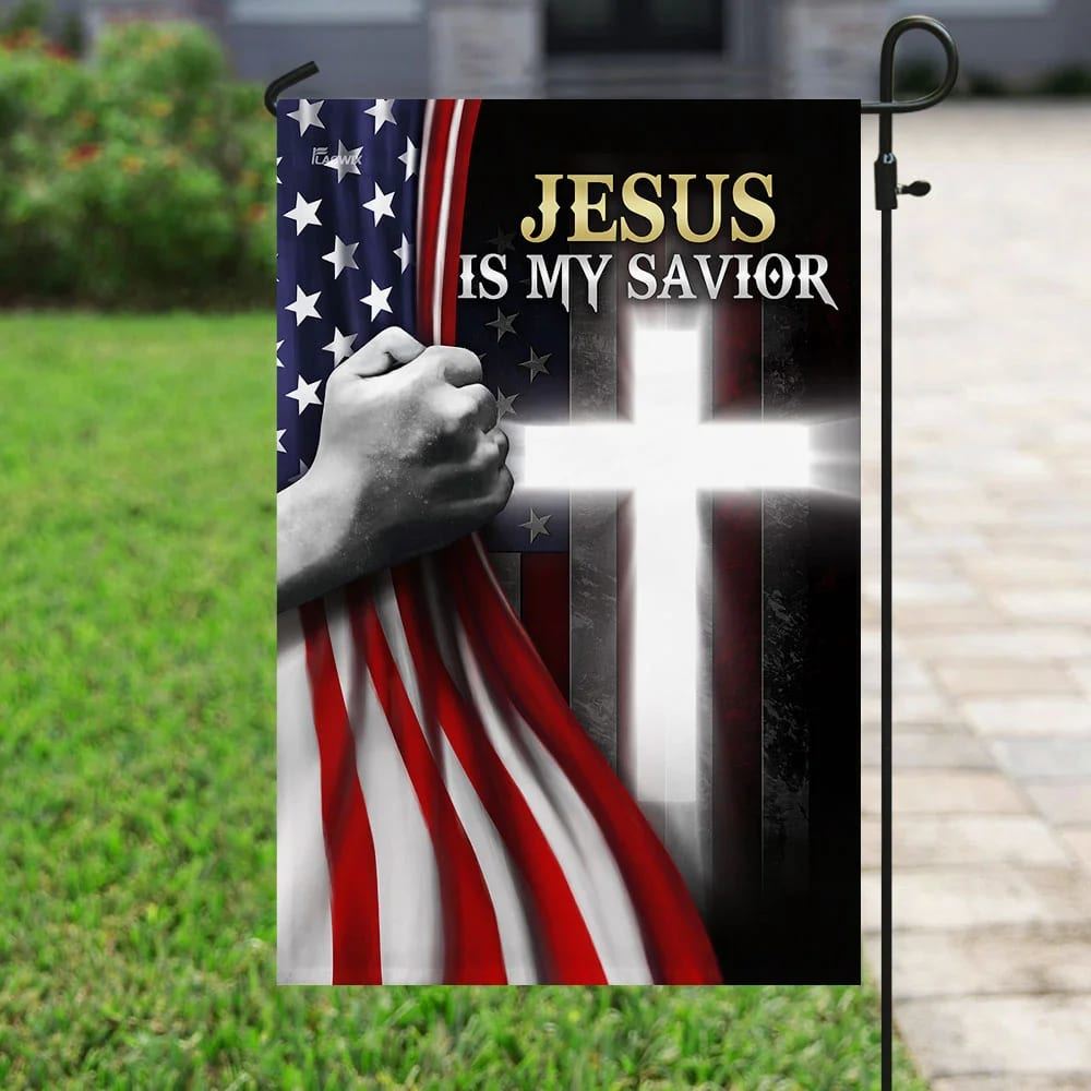 Jesus Is My Savior American House Flags, Christian Flag, Scripture Flag, Garden Banner