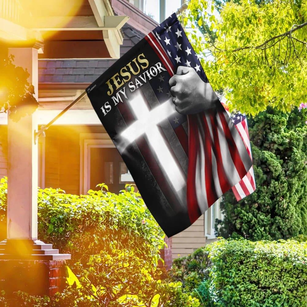 Jesus Is My Savior American House Flags, Christian Flag, Scripture Flag, Garden Banner