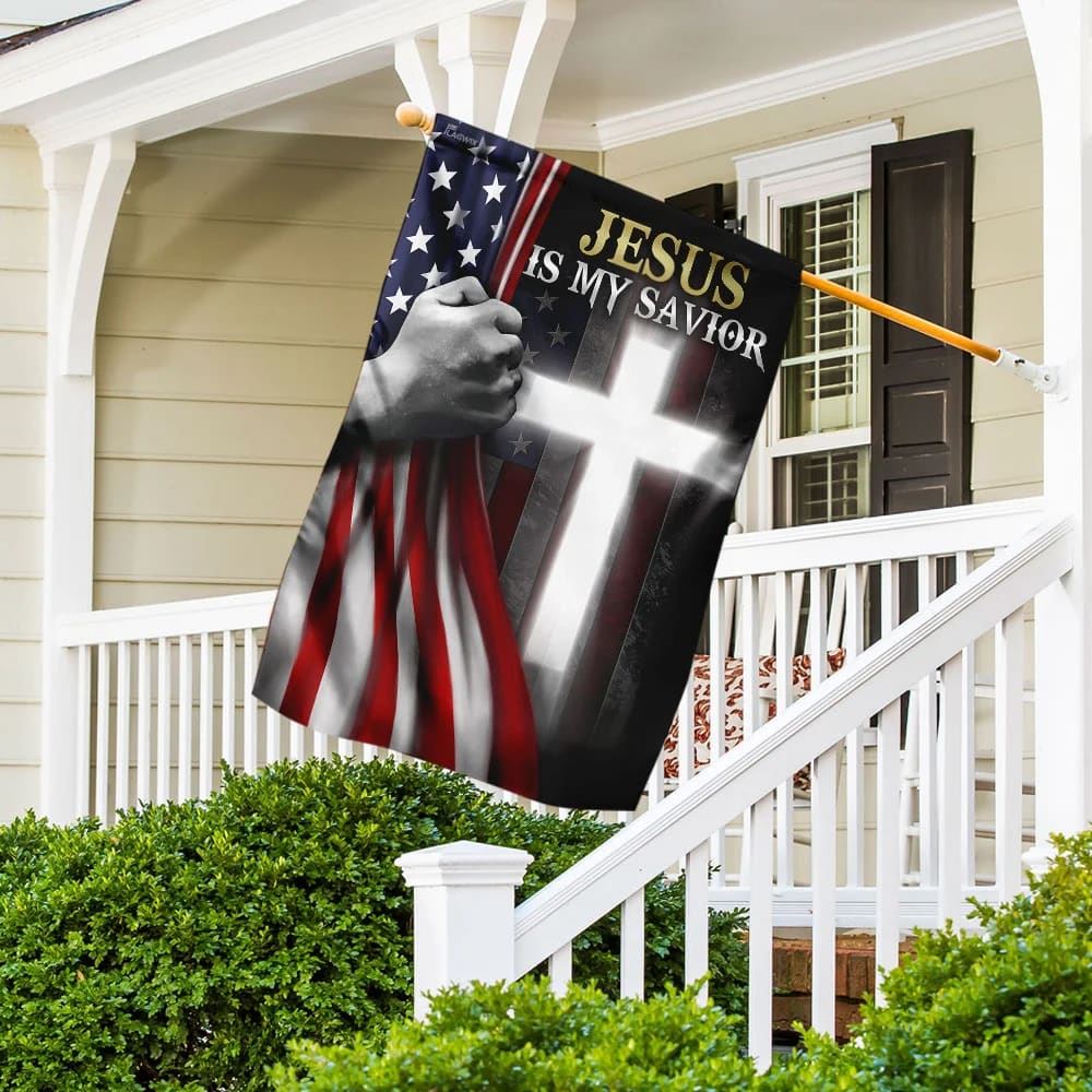 Jesus Is My Savior American House Flags, Christian Flag, Scripture Flag, Garden Banner