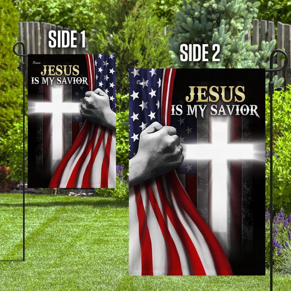 Jesus Is My Savior American House Flags, Christian Flag, Scripture Flag, Garden Banner