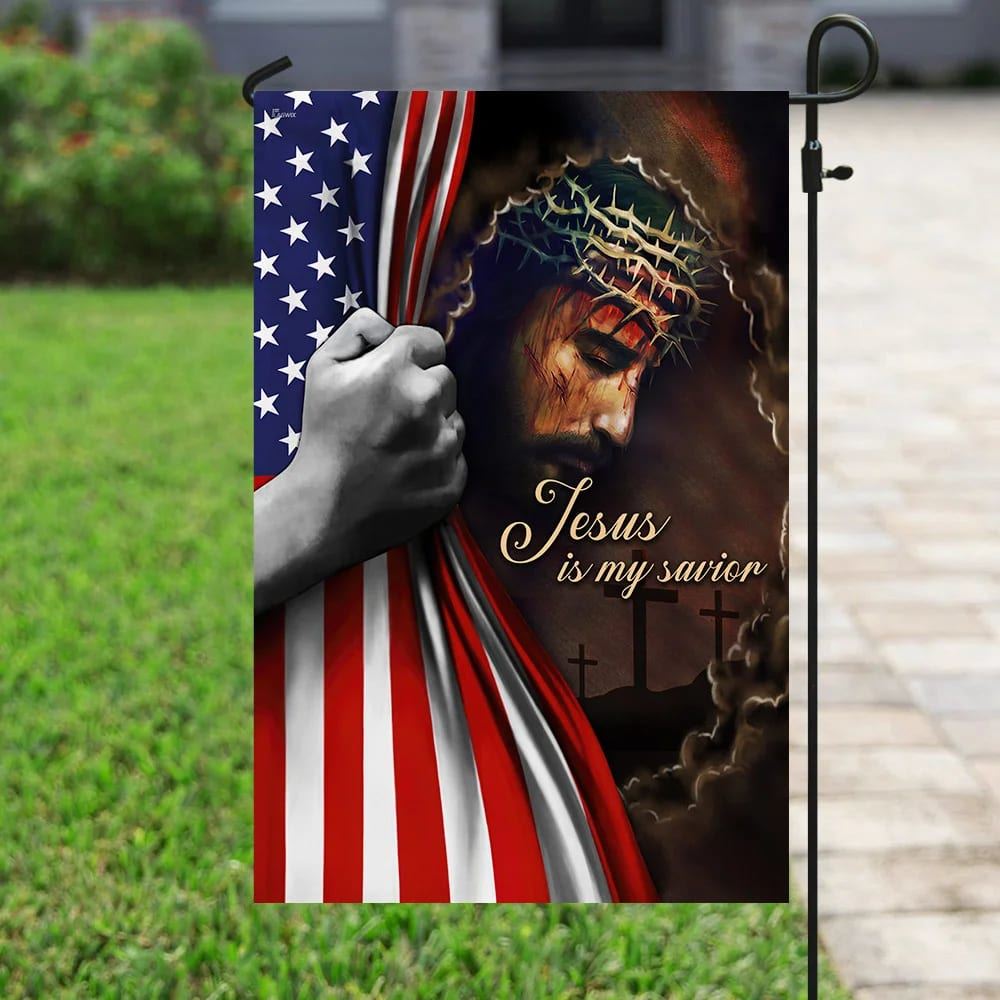 Jesus Is My Savior American US House Flags, Christian Flag, Scripture Flag, Garden Banner