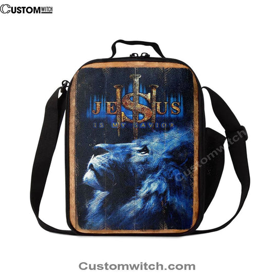 Jesus Is My Savior Blue Lion Lunch Bag, Christian Lunch Box For School, Picnic