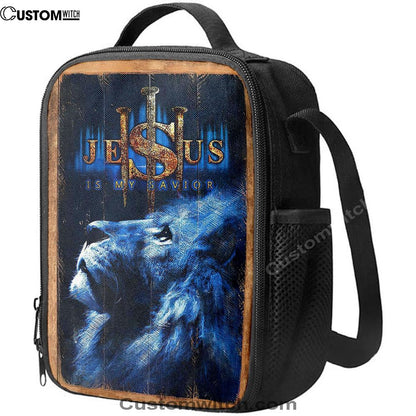 Jesus Is My Savior Blue Lion Lunch Bag, Christian Lunch Box For School, Picnic