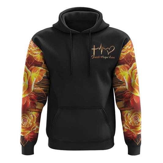 Jesus Is My Savior Books Are My Therapy Gold Faith Cross All Over Print 3D Hoodie, Christian Hoodie, Christian Sweatshirt, Bible Verse Shirt