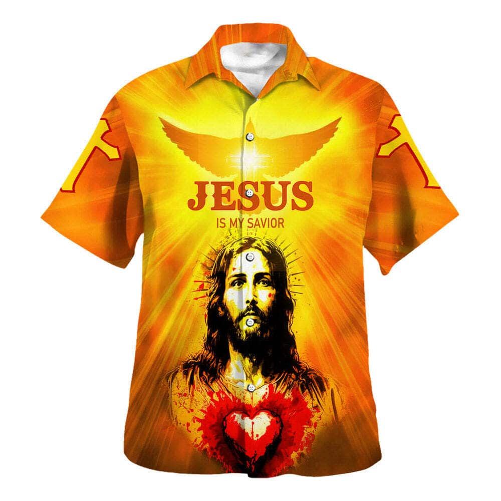 Jesus Is My Savior Christ Of The Sacred Heart Christian Hawaiian Shirt For Men, Christian Hawaiian Shirt, Gift For Christian