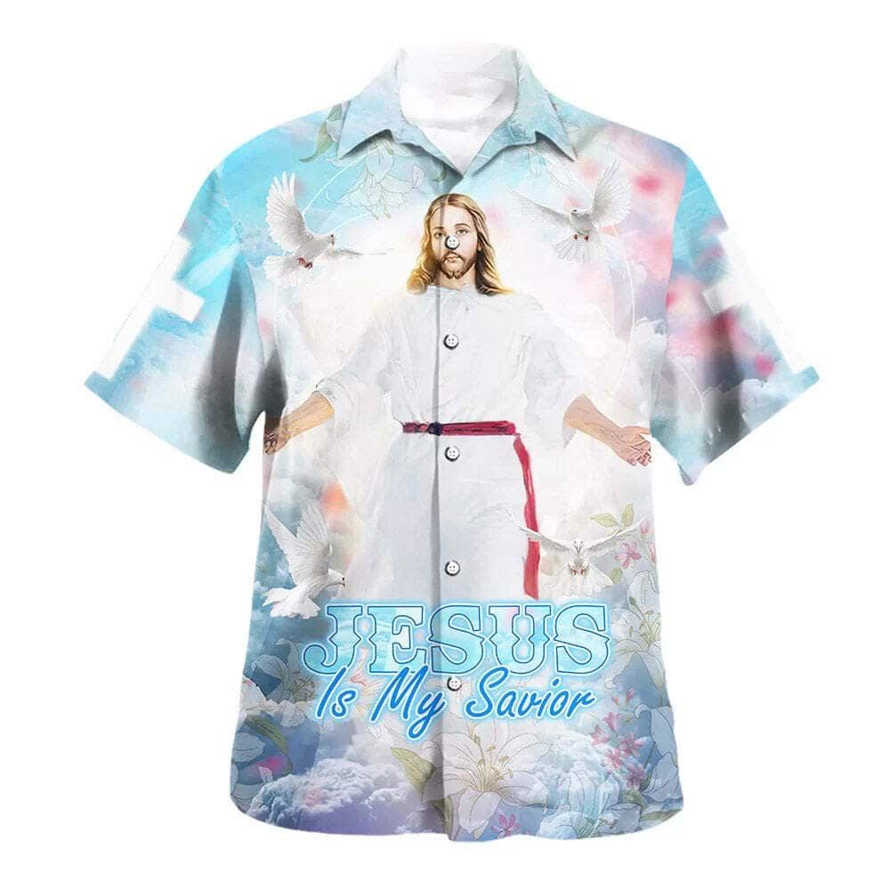 Jesus Is My Savior Christ Open Arms Hawaiian Shirt For Men, Christian Hawaiian Shirt, Gift For Christian