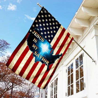 Jesus Is My Savior Christian Cross American House Flags, Christian Flag, Scripture Flag, Garden Banner