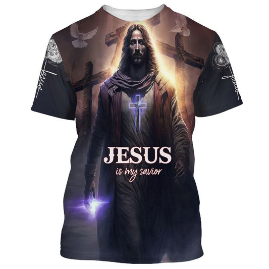 Jesus Is My Savior Cross 1 All Over Print 3D T Shirt For Men And Women, Christian T-Shirt, Faith Shirt