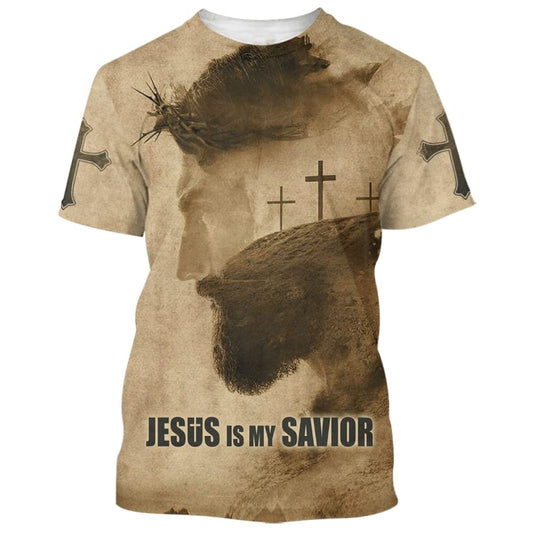 Jesus Is My Savior Cross All Over Print 3D T Shirt For Men And Women, Christian T-Shirt, Faith Shirt