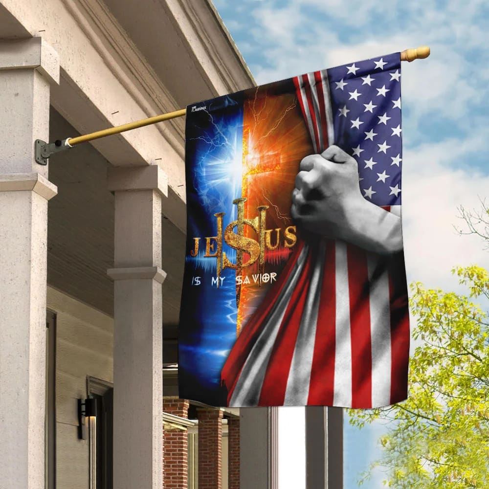 Jesus Is My Savior Cross House Flag, Christian Flag, Christian Flag, Scripture Flag, Garden Banner