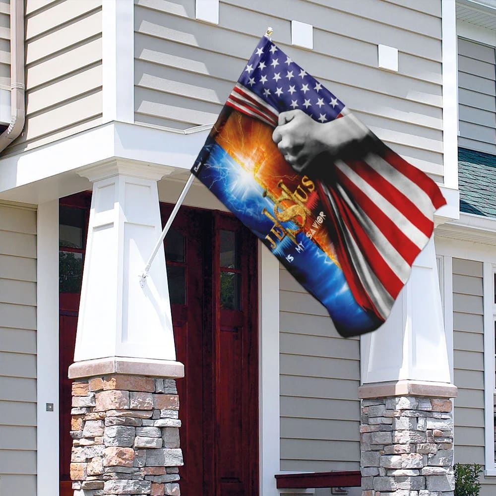 Jesus Is My Savior Cross House Flag, Christian Flag, Christian Flag, Scripture Flag, Garden Banner