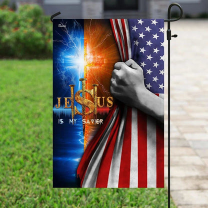 Jesus Is My Savior Cross House Flag, Christian Flag, Christian Flag, Scripture Flag, Garden Banner