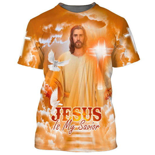 Jesus Is My Savior Dove All Over Print 3D T Shirt For Men And Women, Christian T-Shirt, Faith Shirt