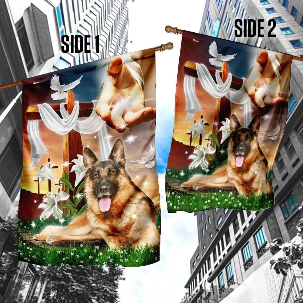 Jesus Is My Savior German Shepherd Is My Therapy House Flag, Christian Flag, Christian Flag, Scripture Flag, Garden Banner
