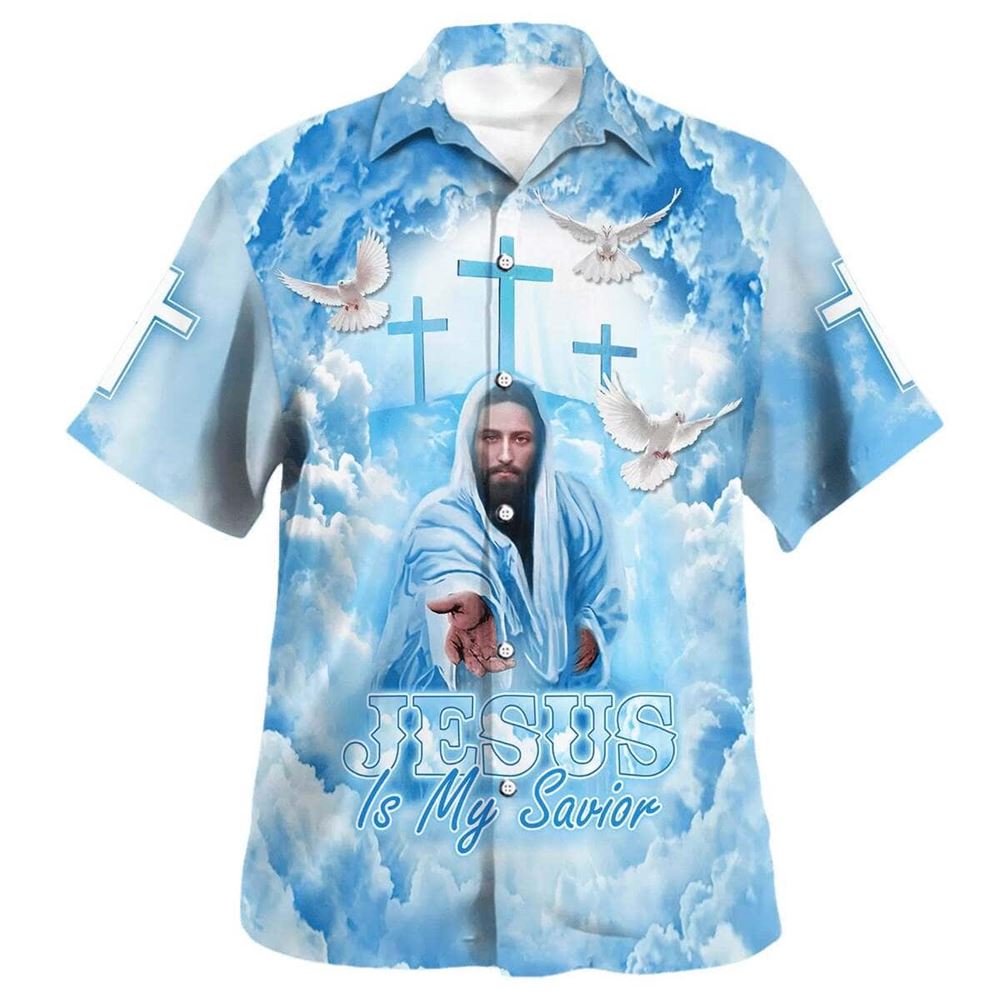 Jesus Is My Savior Hand Of God Hawaiian Shirt For Men, Christian Hawaiian Shirt, Gift For Christian
