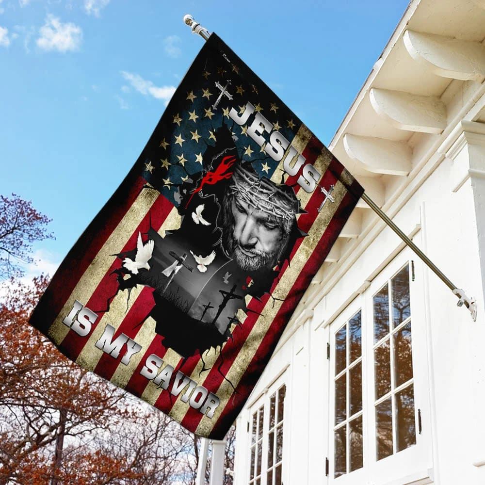 Jesus Is My Savior House Flags, Christian Flag, Scripture Flag, Garden Banner