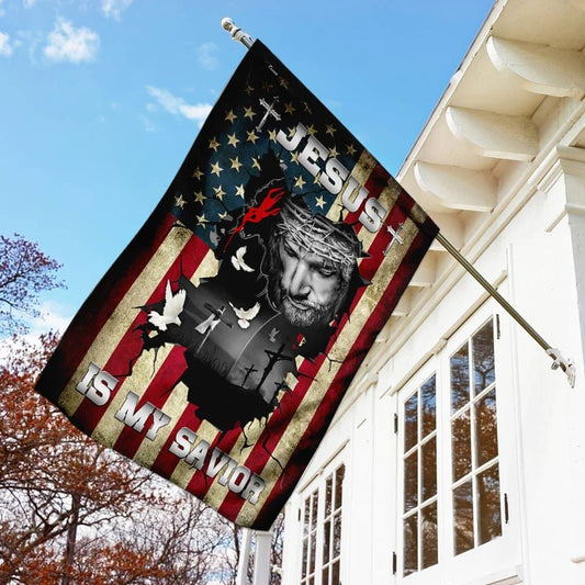 Jesus Is My Savior House Flags, Christian Flag, Scripture Flag, Garden Banner