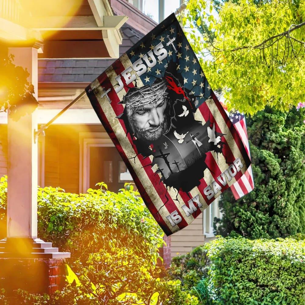 Jesus Is My Savior House Flags, Christian Flag, Scripture Flag, Garden Banner