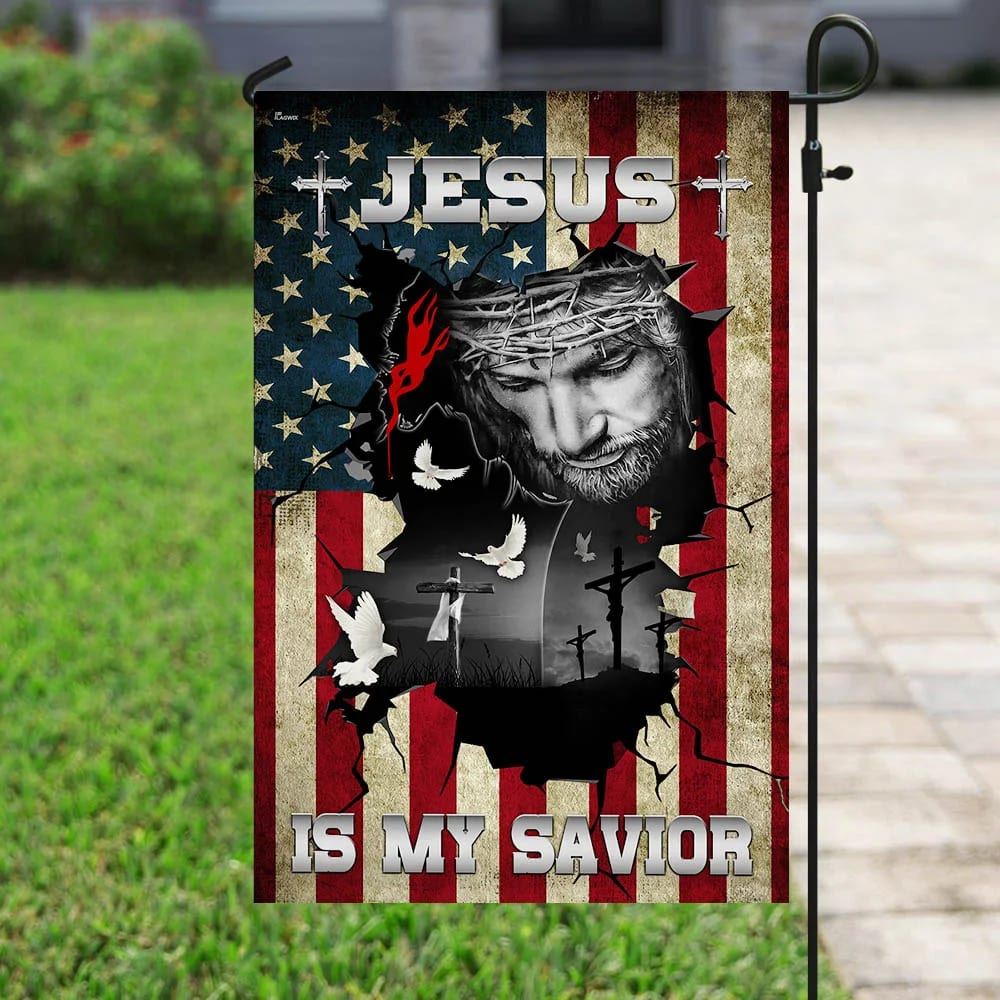 Jesus Is My Savior House Flags, Christian Flag, Scripture Flag, Garden Banner