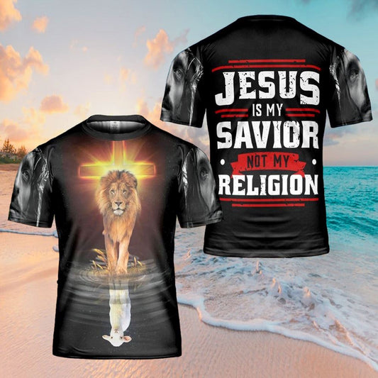 Jesus Is My Savior Jesus Lion Lamp All Over Print 3D T Shirt For Men And Women, Christian T-Shirt, Faith Shirt