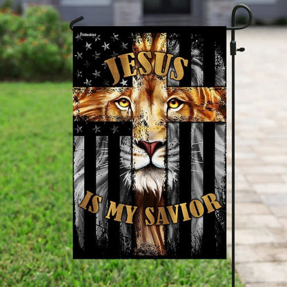 Jesus Is My Savior Lion Christian Cross House Flag, Christian Flag, Christian Flag, Scripture Flag, Garden Banner