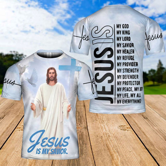 Jesus Is My Savior Peace Jesus All Over Print 3D T Shirt For Men And Women, Christian T-Shirt, Faith Shirt