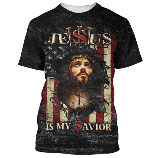 Jesus Is My Savior Portrait All Over Print 3D T Shirt For Men And Women, Christian T-Shirt, Faith Shirt