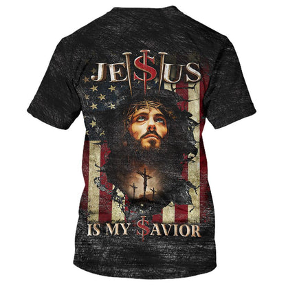 Jesus Is My Savior Portrait All Over Print 3D T Shirt For Men And Women, Christian T-Shirt, Faith Shirt