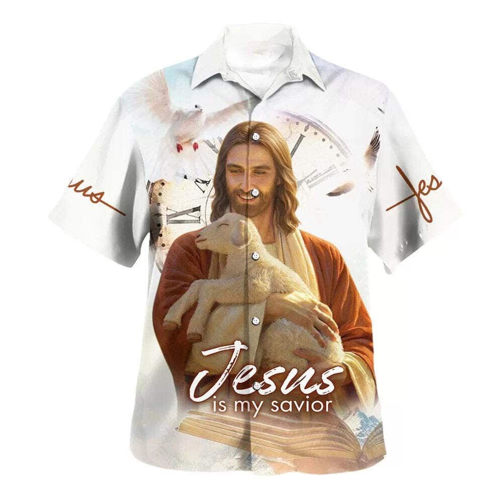 Jesus Is My Savior The Lamb Hawaiian Shirt For Men, Christian Hawaiian Shirt, Gift For Christian