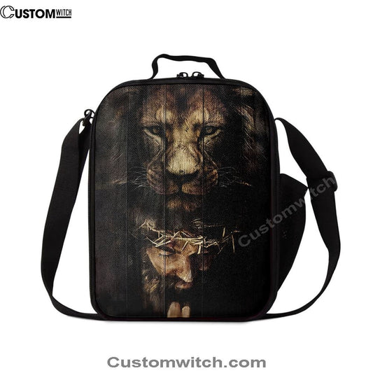 Jesus Is Praying Lion Lunch Bag - Lion Lunch Bag, Christian Lunch Box For School, Picnic