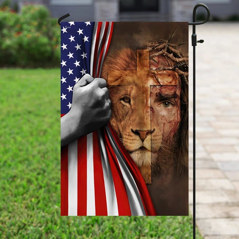 Jesus Is Risen Lion American US House Flag, Christian Flag, Christian Flag, Scripture Flag, Garden Banner