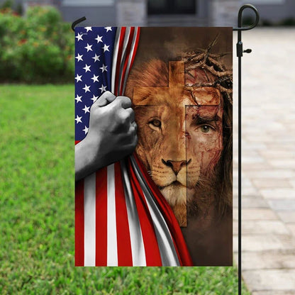 Jesus Is Risen Lion American US House Flag, Christian Flag, Christian Flag, Scripture Flag, Garden Banner