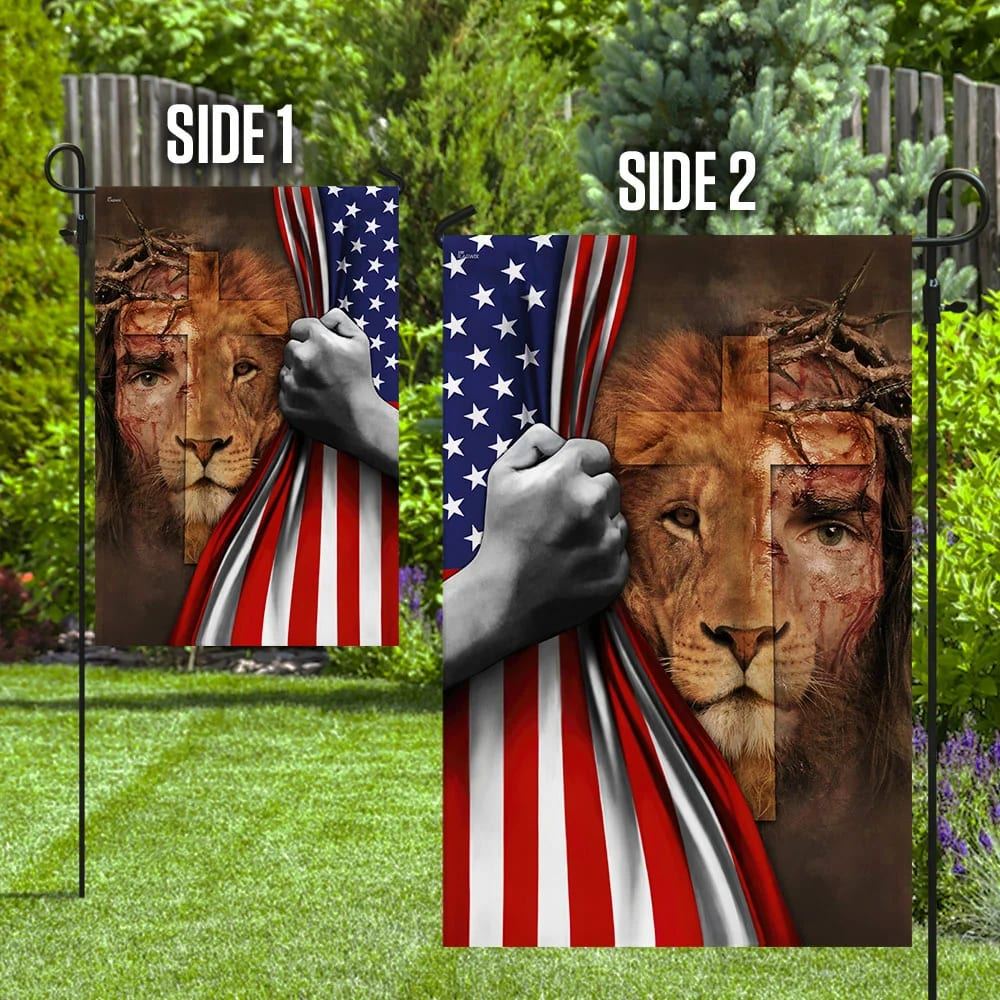 Jesus Is Risen Lion American US House Flag, Christian Flag, Christian Flag, Scripture Flag, Garden Banner