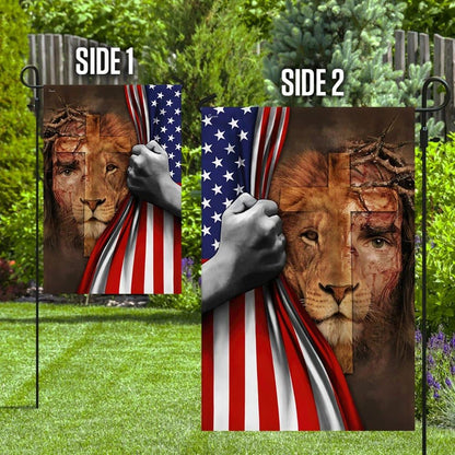 Jesus Is Risen Lion American US House Flag, Christian Flag, Christian Flag, Scripture Flag, Garden Banner