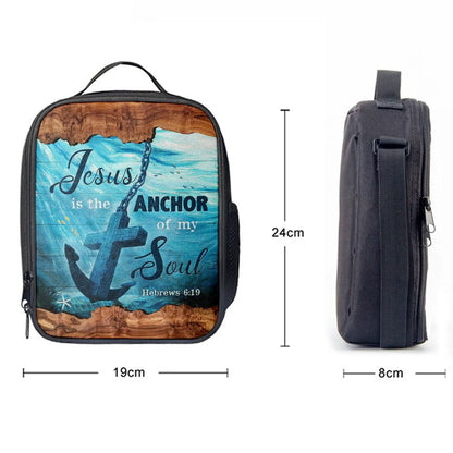 Jesus Is The Anchor Of My Soul Lunch Bag - Anchor Blue Ocean Painting Lunch Bag, Christian Lunch Box For School, Picnic
