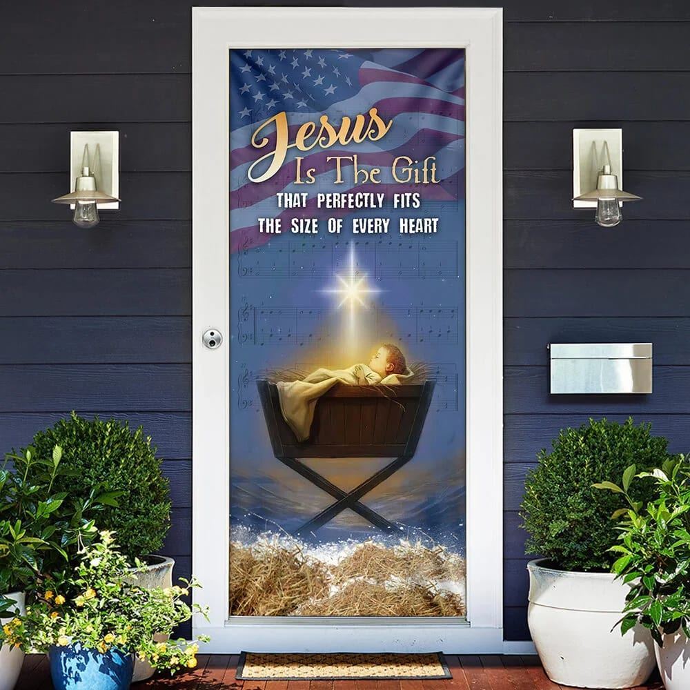 Jesus Is The Gift For Every Heart Door Cover, Christian Door Decor, Door Christian Church, Christian Door Plaques